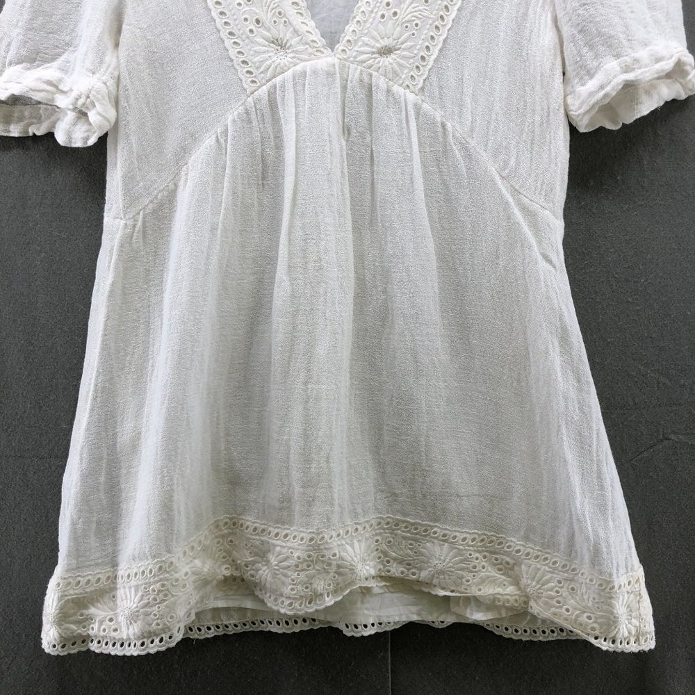 Zara White Eyelet Mini Dress - Picture 5 of 12